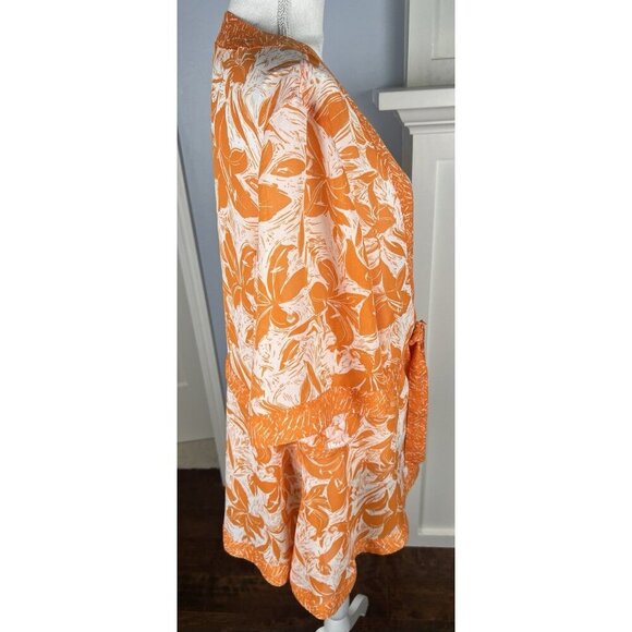 Coldwater Creek Floral Kimono Cardigan SZ 2X Tie Front Boho Coastal Ethereal - Picture 6 of 11